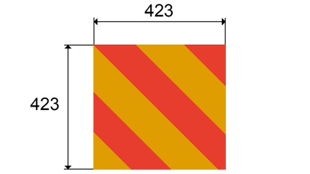 ALU-WARNSCHILD FÜR FAHRZEUGE UND ANSCHLÜSSE dim. 423x423 mm