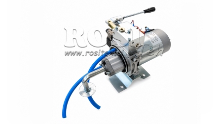 MINI HIDRAULINIS JĖGOS BLOKAS 12V DC - 1.6kW = 2.1cc - 8 litrai - vienfazis įrenginys SU MANUALINIU SIURBLIU