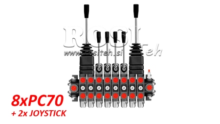 HIDRAVLIČNI VENTIL 8xPC70 + 2X JOYSTICK