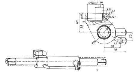 HYDRAULISK STYRINGSCYLINDER MASSEY FERGUSON OEM-6202491M91