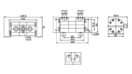 DIVIZOR DE FLUX HIDRAULIC 2/1 (15-1-30,3lit - max.240bar) 7.4cc/SEG