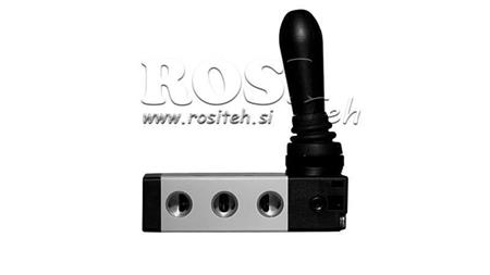 VALVĂ MANUALĂ PNEUMATICĂ 5/3 1/4 PRT-0853-CRR RETUR MANUAL