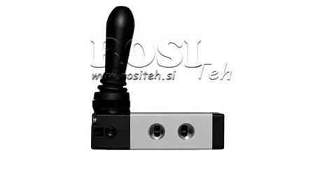 VALVĂ MANUALĂ PNEUMATICĂ 5/3 1/4 PRT-0853-CRR RETUR MANUAL