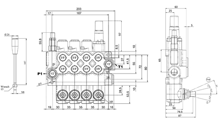 MANUAL SUPAPĂ HIDRAULICĂ MONOBLOC 4xZ50 + FUNCȚIE PLUTITOARE