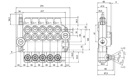 MANUAL SUPAPĂ HIDRAULICĂ MONOBLOC 5xZ80