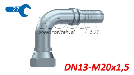 ÎNCHIDERE HIDRAULICĂ BSP FEMELĂ 90° DN13-M20X1,5