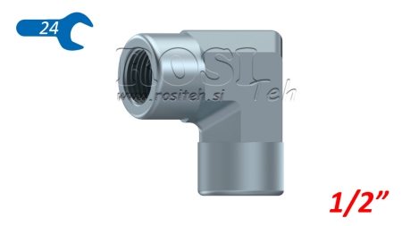 COT HIDRAULIC 90° SCURT FEMEIE-FEMEIE 1/2