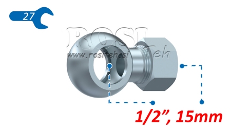 TUYAU EN MÉTAL BANJO 1/2 AVEC ÉCROU