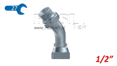 COT HIDRAULIC 45° BSP BĂRBAT-FEMEIE 1/2