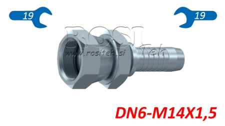 HYDRAULISK TILKOBLING JIS JAPANSK 60° KOMATSU HUN DN6-M14X1.5