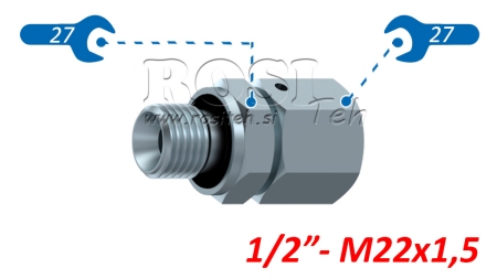 VANĂ HIDRAULICĂ UVOJNI VIJAČNI SPOJ AOVR ED BSP1/2 - M22X1,5