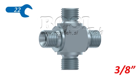 CROSS T HIDRAULIC MALE BSP 3/8