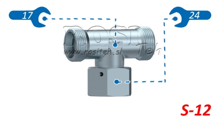 HYDRAULIC TEE S-12 WITH CENTRAL SWIVEL NUT M20X1,5