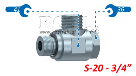 HYDRAULISK SVINGBAR VINKELKOBLING SWVE (20S) M30X2-BSP 3/4
