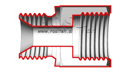 HYDRAULISK ADAPTER HAN-KVINNE 18X1.5-3/8