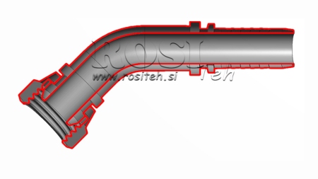 HIDRAVLIČNI PRIKLJUČEK BSP ŽENSKI KOLENO 45° DN16-M26x1,5