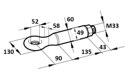 VLEČNA KLJUKA VRTLJIVA FI52 14.000/3.000KG