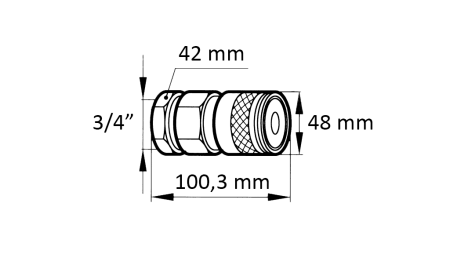 CUPLAJ RAPID EXCAVATOR FFH FEMEIE 3/4 48MM