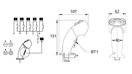 COMANDĂ REMOTĂ ROSI JOYSTICK - 5 BUTOANE + BUTON