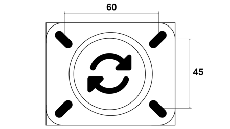 ROATA 75mm CU BAZĂ ROTATIVĂ