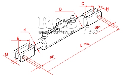 TIRANT LATERAL HIDRAULIC - CASE-IH 80/40MIN.520 TIP (1) Φ 26/22