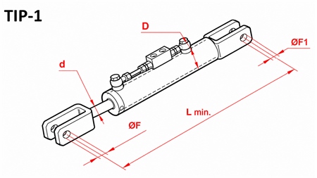 TIRANT LATERAL HIDRAULIC - CASE-IH 80/40MIN.610 TIP (1) Φ 19/16
