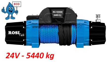 24 V ELEKTRISK SPIL RS-12000 - 5440 kg - SYNTETISK REB - ECO