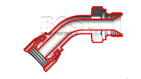 COT HIDRAULIC 45° BSP BĂRBAT-FEMEIE 1/2
