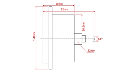 MANOMETRU DN100 SPATE 0 - 40 BAR - 1/2