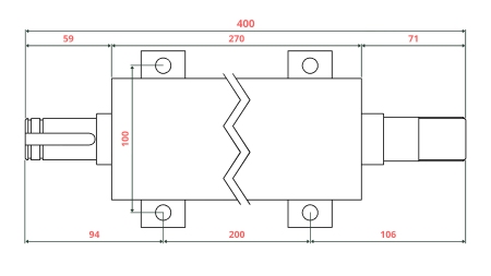ARBRE DE SCIE CIRCULAIRE EN FONTE 400MM (FILETAGE GAUCHE)