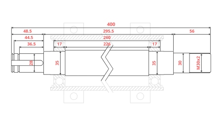ARBRE DE SCIE CIRCULAIRE EN FONTE 400MM (FILETAGE GAUCHE)