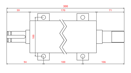 ARBRE DE SCIE CIRCULAIRE EN FONTE 300MM (FILETAGE DROIT)