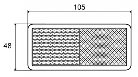REFLECTOR RECTANGULAR ALB 105X48 (10PCS)