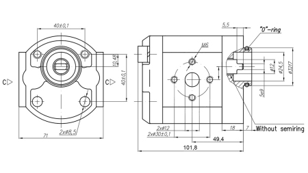 HYDRAULIKKPUMPE 10C6.1X179 GR.1 - 6,1cc - HØYRE