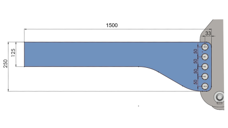 CONSOLĂ DE MONTAJ UNIVERSALĂ PENTRU HIDRAULICA FRONTALĂ A TRACTORULUI CAT. 2 & CAT. 3 (1500 mm)