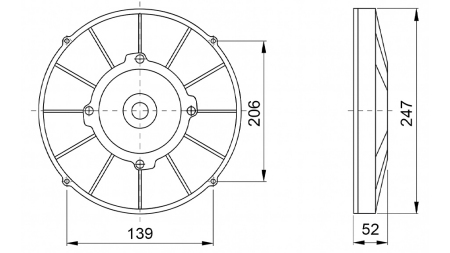 VENTILATOR AXIAL 225MM PULLING 24V
