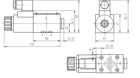 CETOP 3_1 DIMENSIUNI COIL 1A