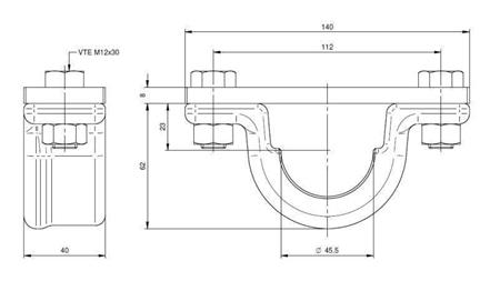 SUPORT CILINDRU TELESCOPIC FI45-A