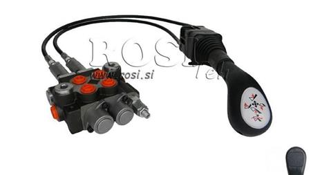 JOYSTICK FĂRĂ BUTON CU PULĂ 3 m ȘI VALVĂ HIDRAULICĂ 2xP40 l.