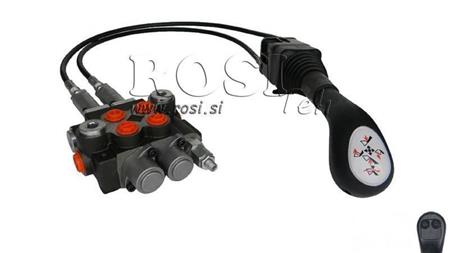 JOYSTICK 2x BUTON CU PULI 1.5 m ȘI VALVĂ HIDRAULICĂ 2xP40 l.