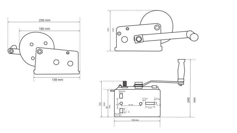 WINCH MANUAL DWK 16 - 725 kg
