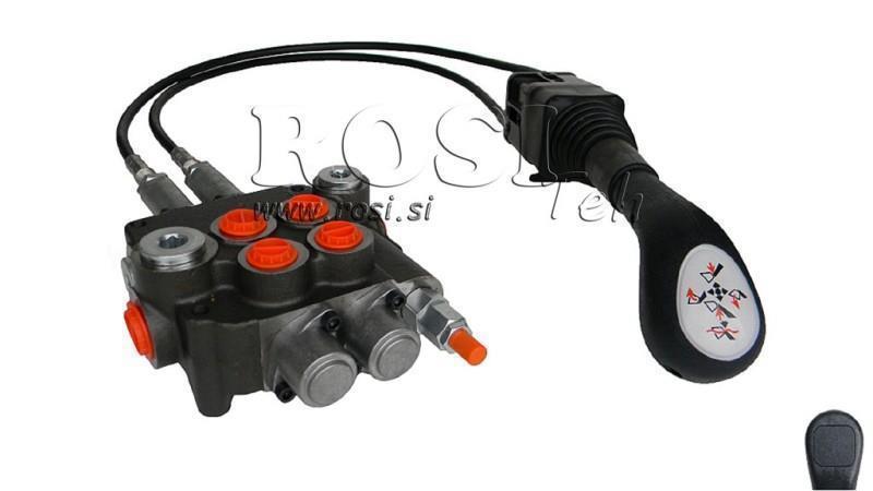 JOYSTICK FĂRĂ BUTON CU PULĂ 1.5 m ȘI VALVĂ HIDRAULICĂ 2xP80 l.