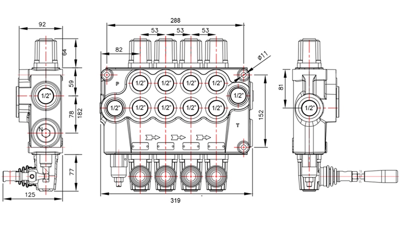 MANUAL SUPAPĂ HIDRAULICĂ MONOBLOC 4xP120