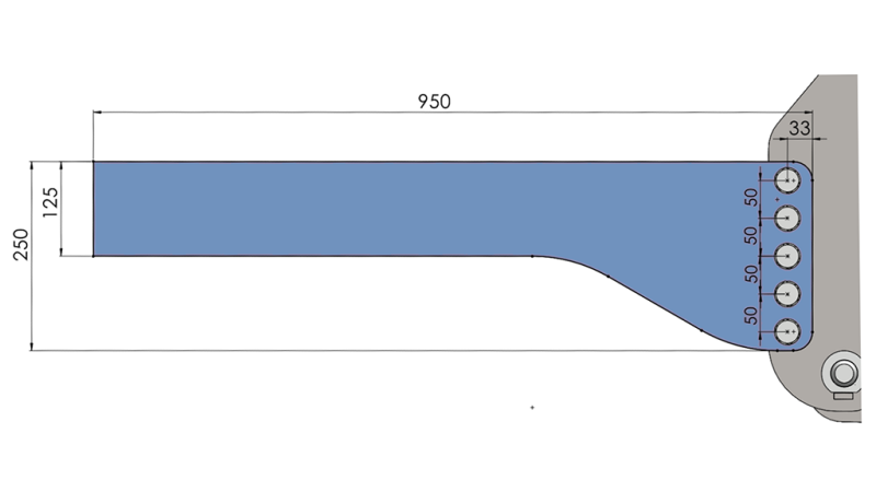 UNIVERSELL MONTERINGSKONSOL FÖR TRAKTORNS FRONTHYDRAULIK CAT. 2 & CAT. 3 (950 mm)