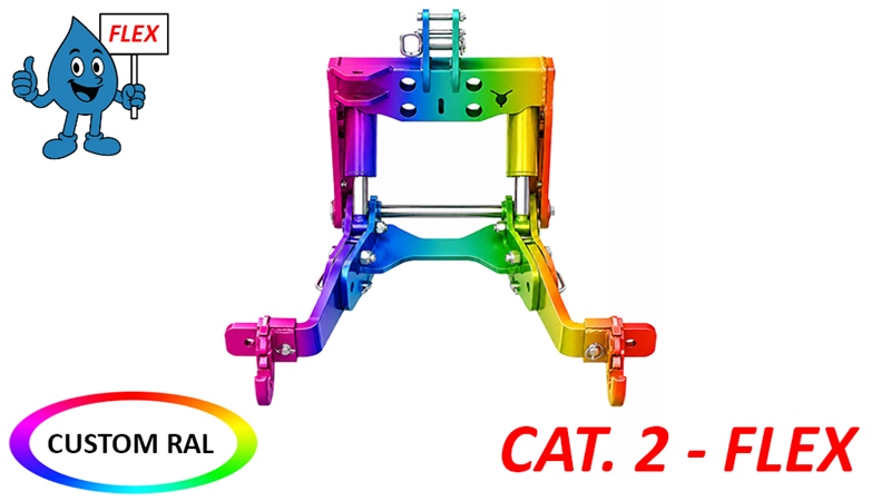 TIRANȚI FRONTALI UNIVERSALI CAT. 2 - FLEX PENTRU TRACTOR 1500 KG (RAL LA ALEGEREA DVS.)