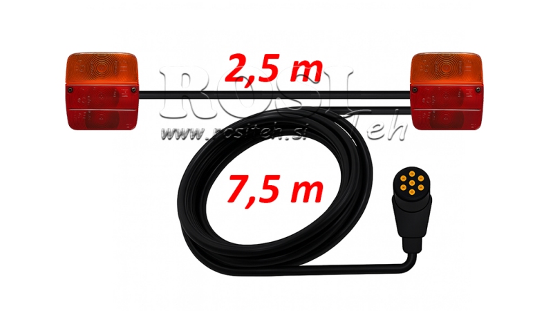 ZESTAW ŚWIATEŁ Z KABLEM 7.5M+2.5M