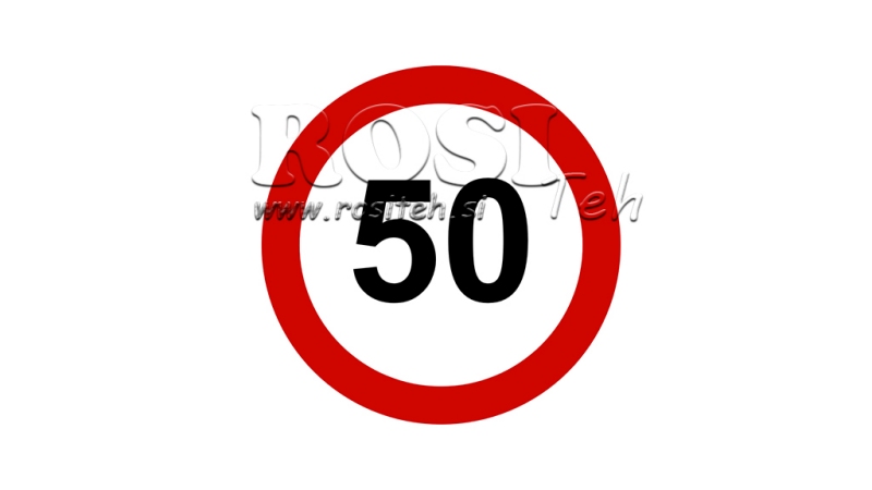 NAKLEJKA OGRANICZENIA PRĘDKOŚCI 50KM/H