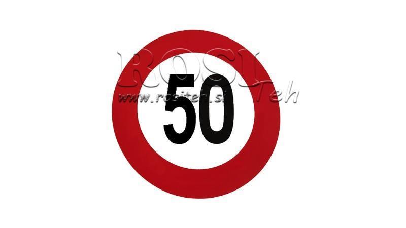 SPEED LIMIT STICKER 50km/h