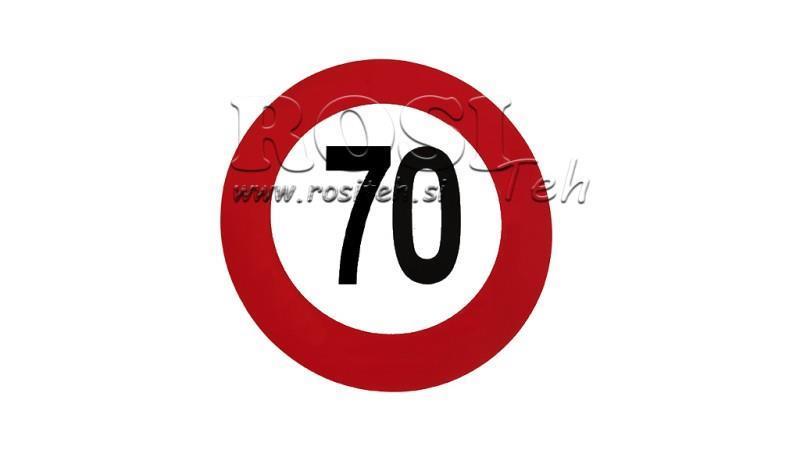 SPEED LIMIT STICKER 70km/h