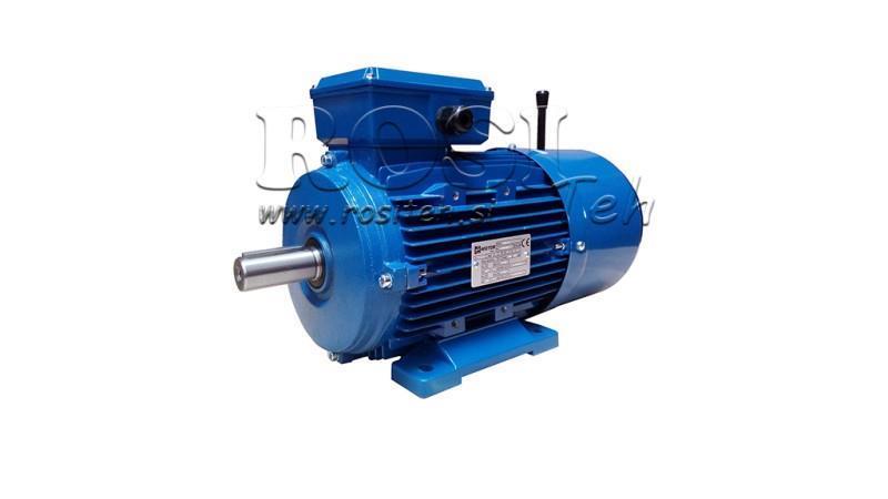 MOTEUR ÉLECTRIQUE 3kW AVEC FREIN MSH100L2-4_1420rpm 3Phases pieds-B3